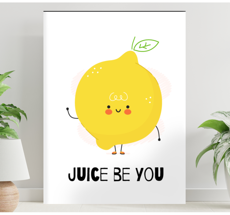 Funny quote with yellow Lemon quote canvas wall - TenStickers