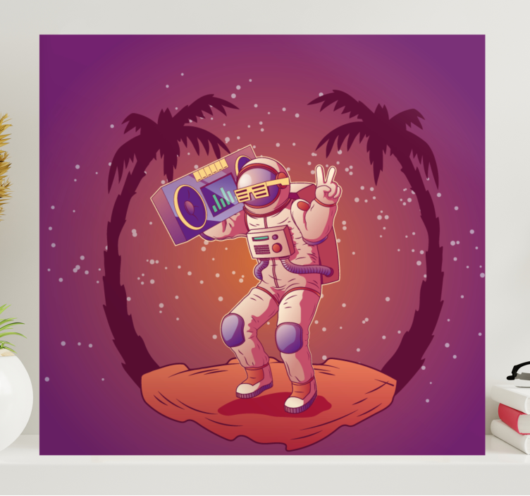 Gamer wall print astronaut dancing - TenStickers