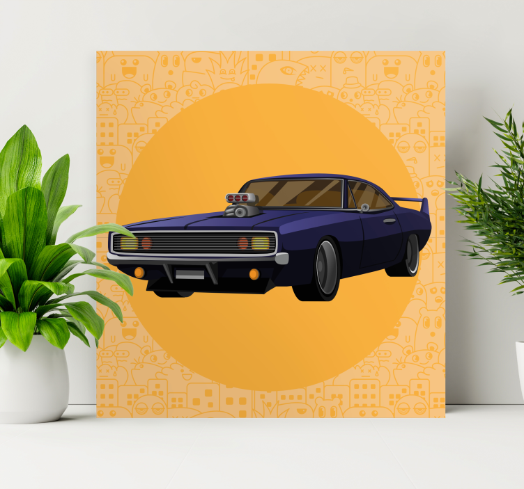 Gamer wall print classic muscle car artwork - TenStickers