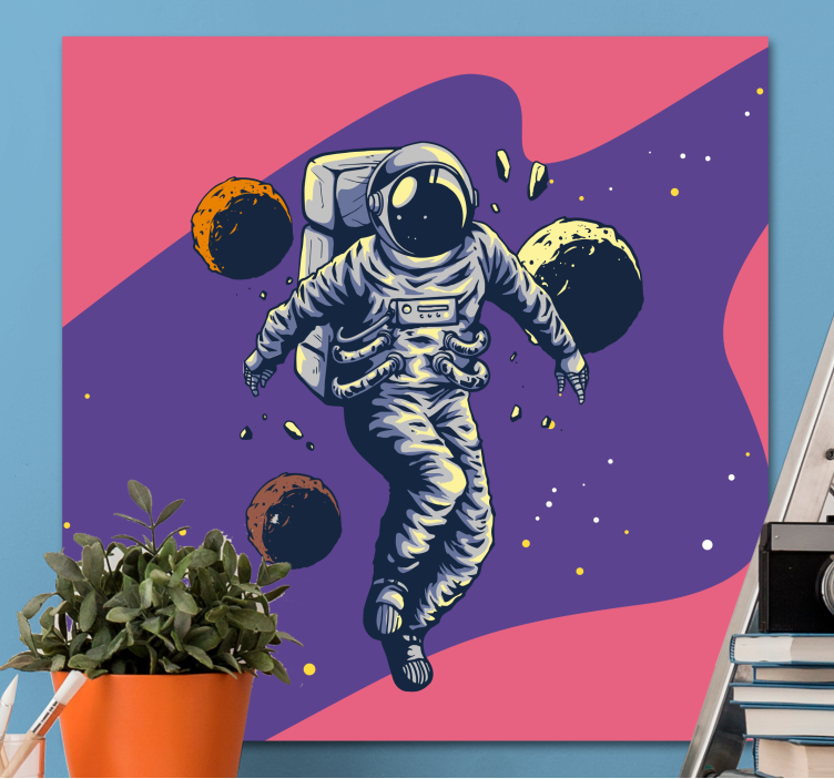 Gamer wall print cosmonaut in the cosmos - TenStickers