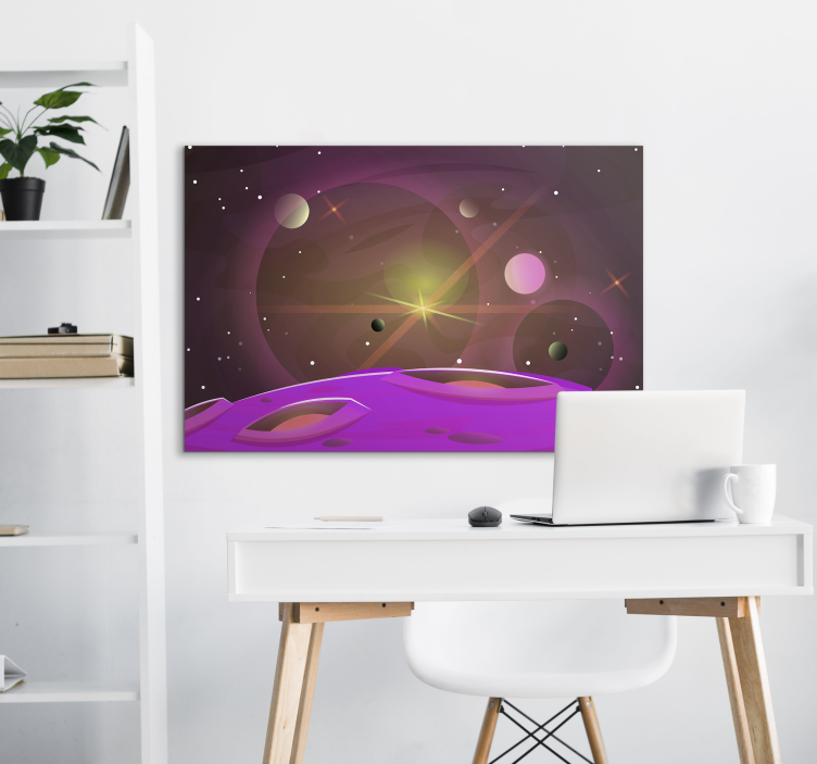 Gamer wall print galactic landscape - TenStickers