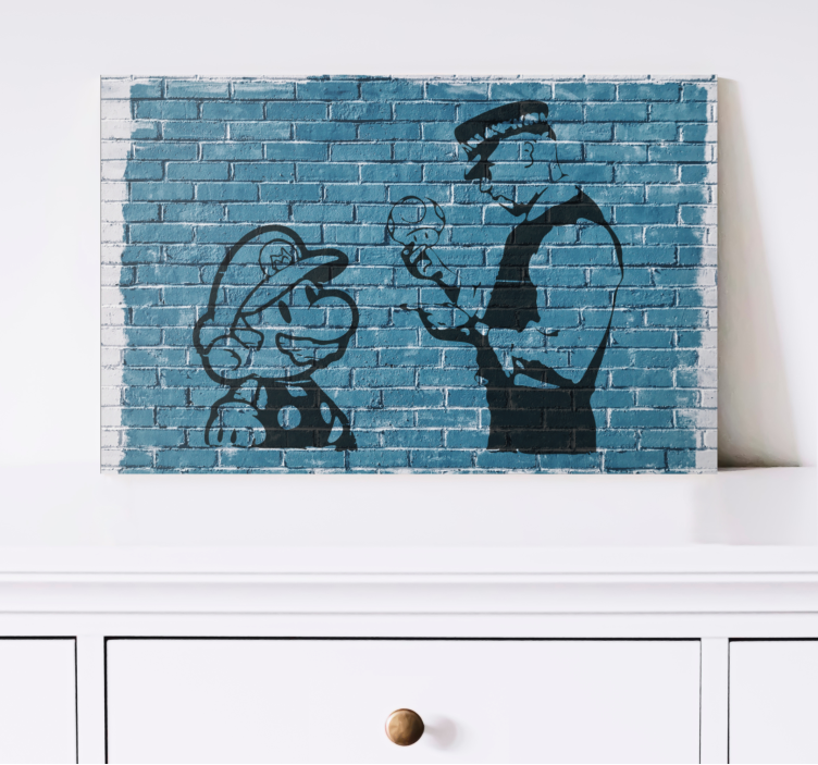 Gamer wall print mario and officer - TenStickers