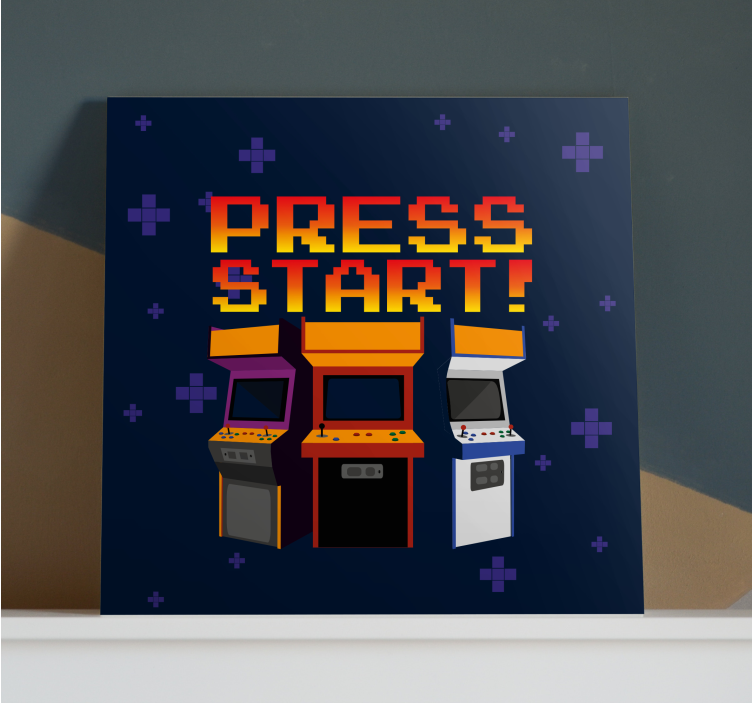 Gamer wall print retro arcade machines art - TenStickers