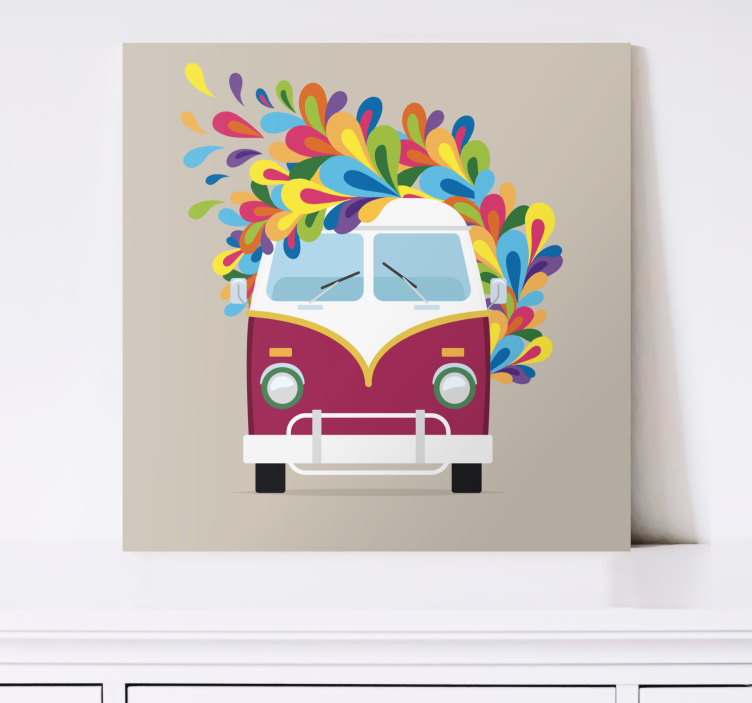 Gamer wall print retro vehicle splash art - TenStickers