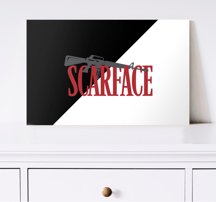 Gamer wall print scarface gun logo artwork - TenStickers