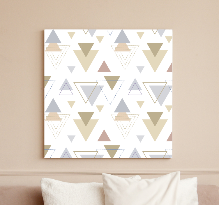 Geometric canvas with triangular patterns - TenStickers