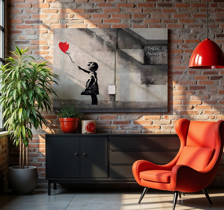 Girl with runaway balloon canvas art - TenStickers