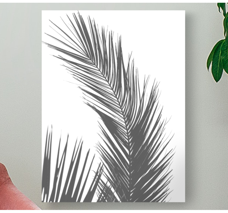 Grey palm tree nordic art prints - TenStickers