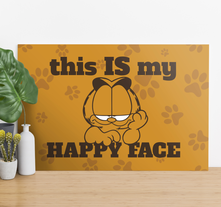 Happy cat expression animal canvas wall art - TenStickers