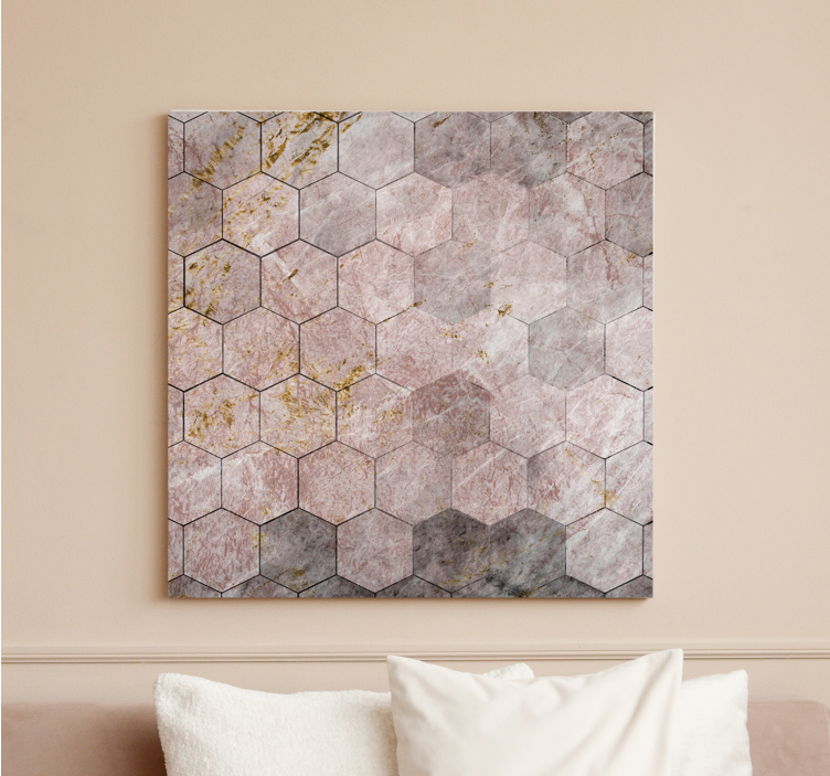 Hexagonal Texture Pattern geometric canvas - TenStickers