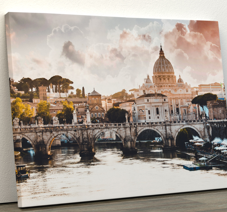 Historic Riverfront cityscape wall art - TenStickers