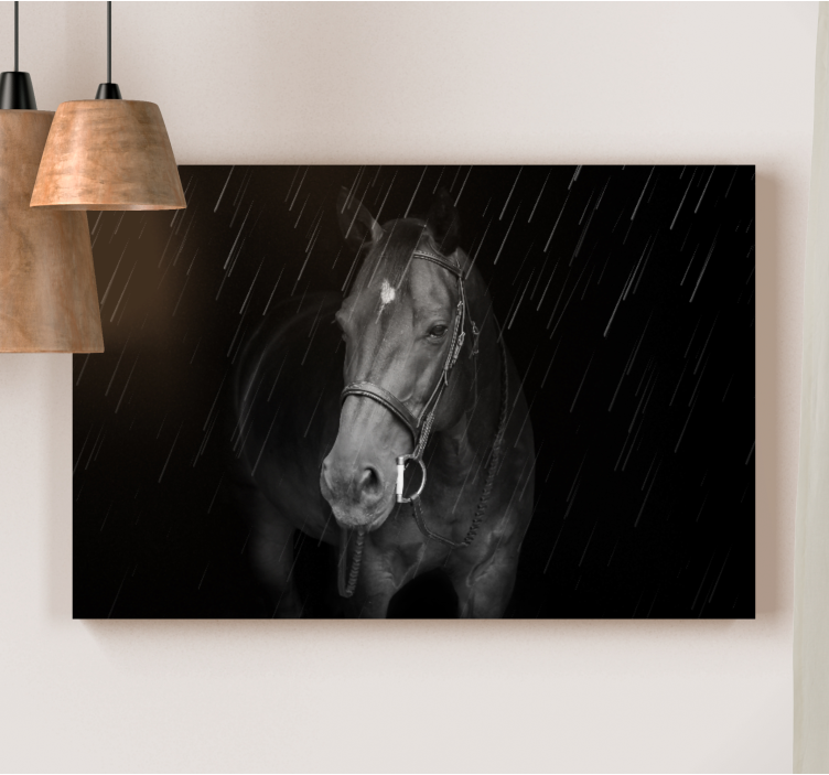 Horse wall art majestic black horse print - TenStickers