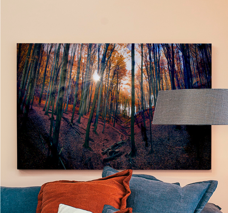 Landscape canvas autumn forest glow - TenStickers