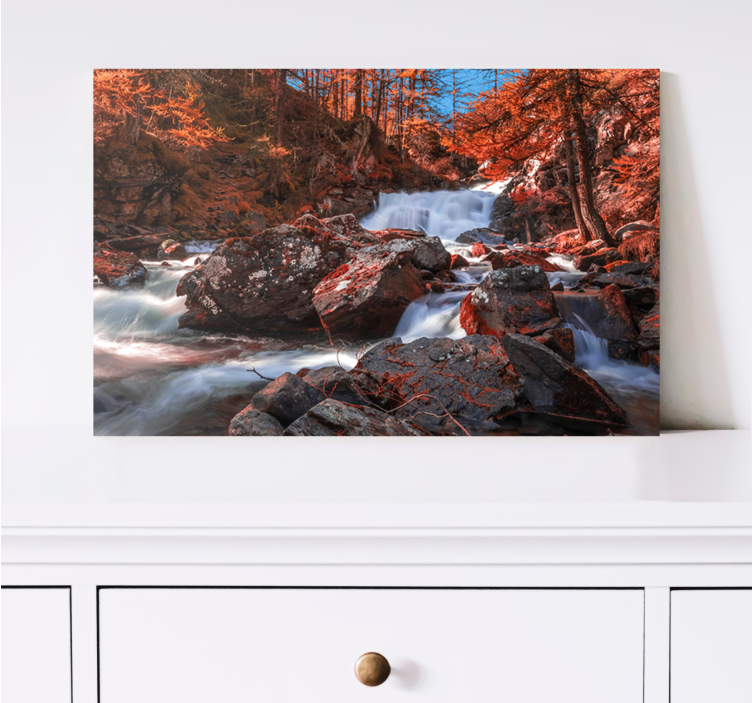 Landscape canvas mountain stream view - TenStickers