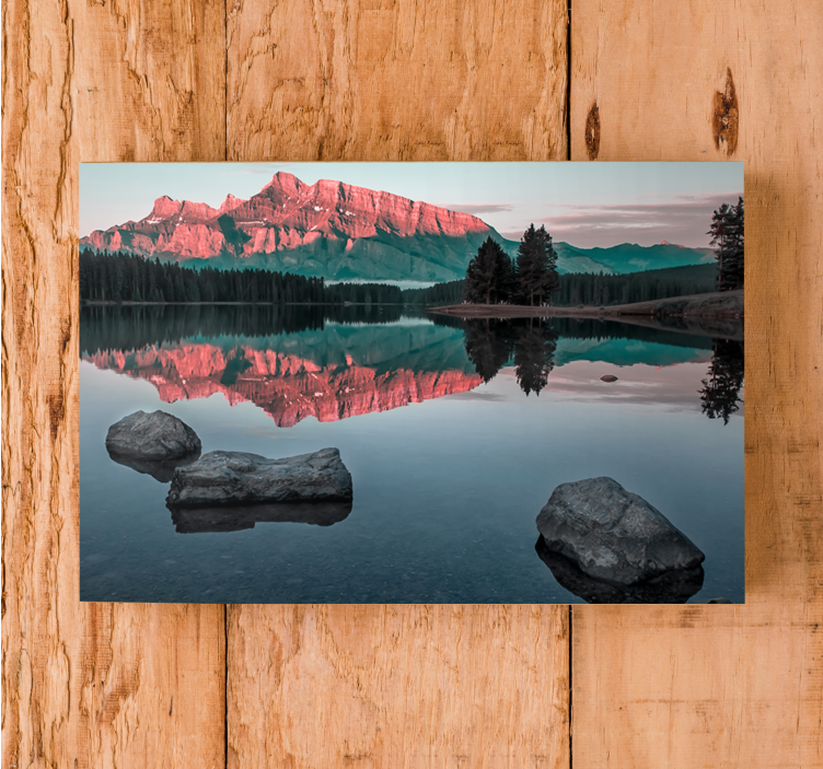 Landscape canvas of serene mountain reflections - TenStickers