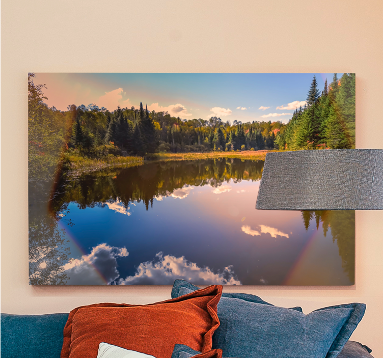 Landscape canvas serene water reflection art - TenStickers
