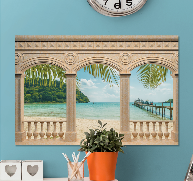 Landscape canvas tropical beach scene - TenStickers