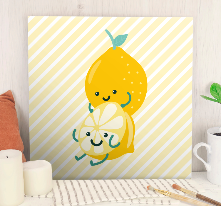 Lemon Fun Cartoon style modern canvas - TenStickers