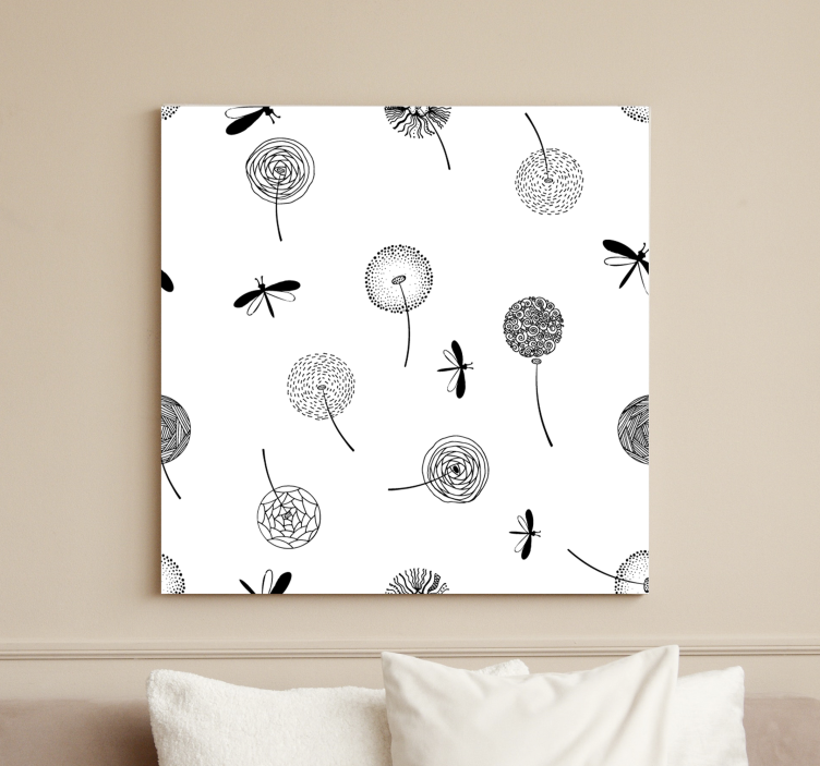 Lullaby and dandelion dragonfly canvas - TenStickers