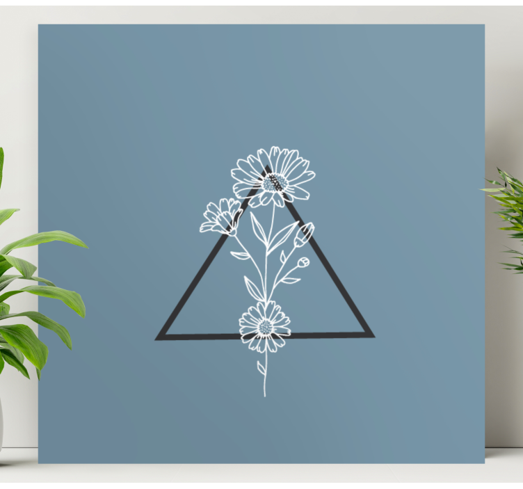 Minimalist flowers with triangle flower canvas - TenStickers
