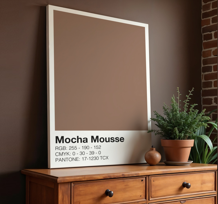 "Mocha" color composition modern canvas art - TenStickers