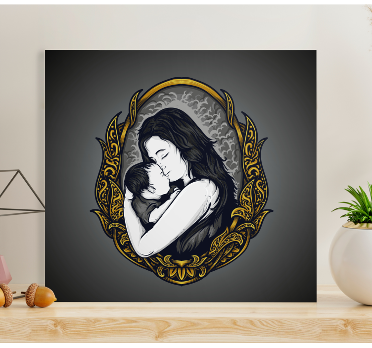 Mother and daughter love canvas art prints - TenStickers
