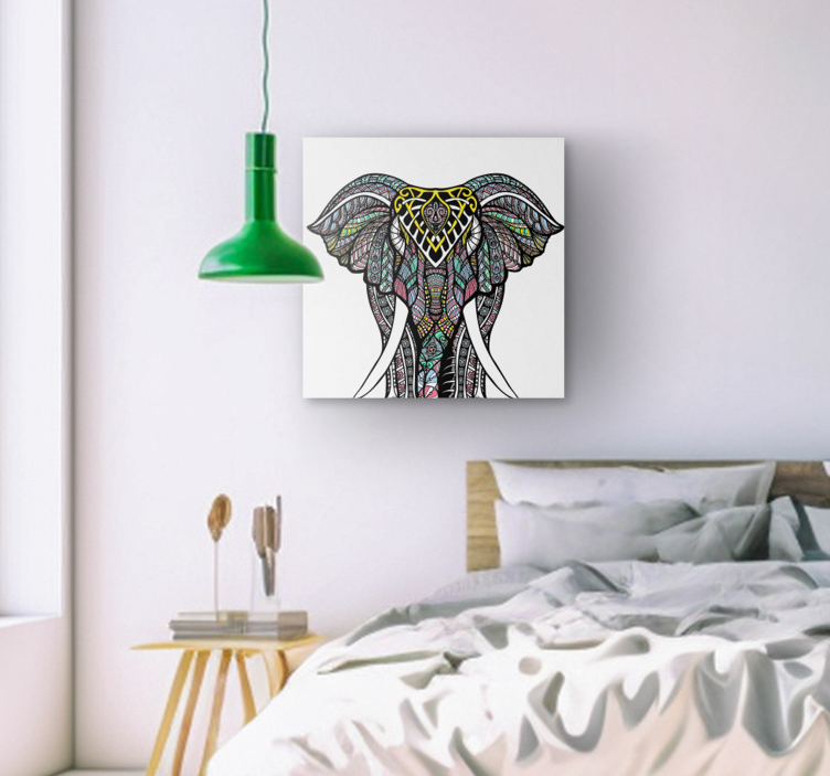 Multicolor ethnical elephant canvas - TenStickers