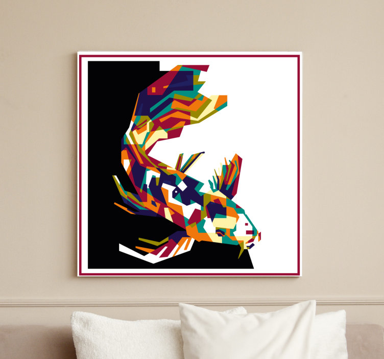 Multicolor modern fish fish canvas - TenStickers
