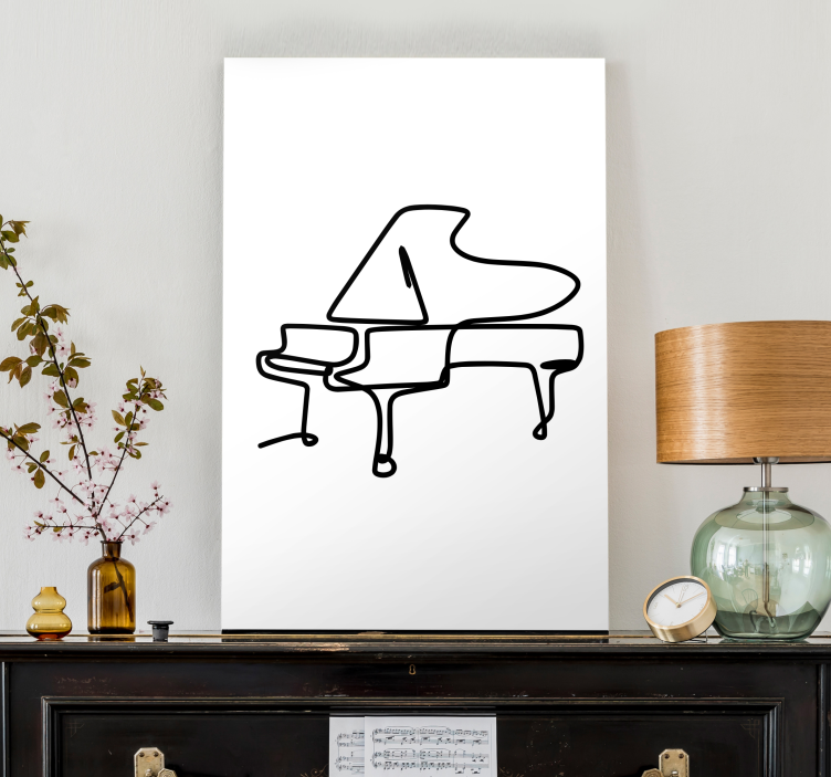 Music canvas art piano outline - TenStickers