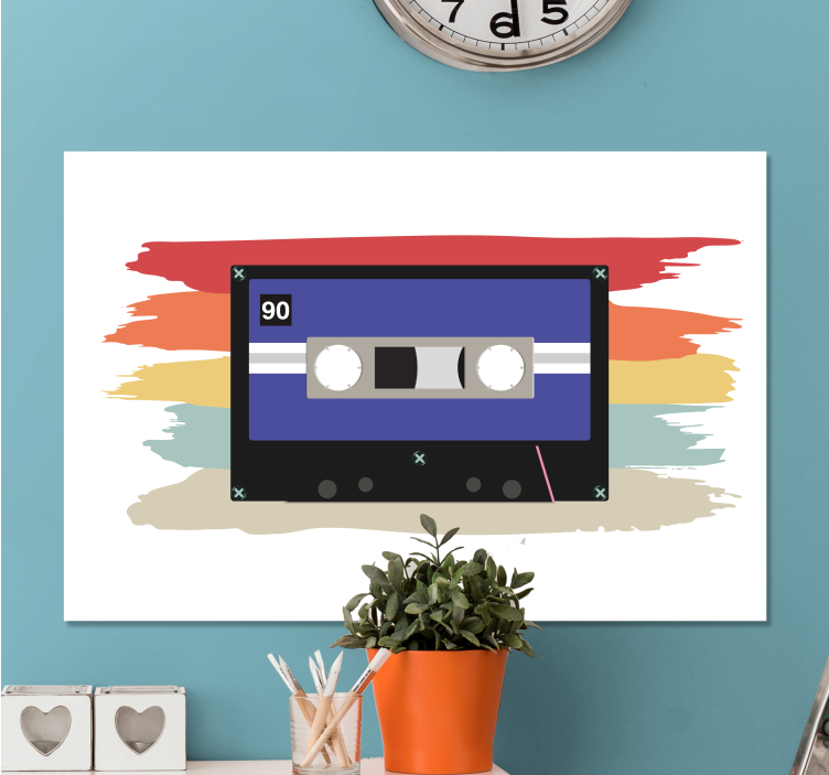 Music canvas art retro cassette tape - TenStickers