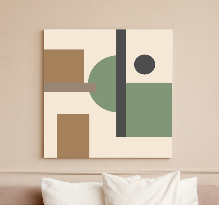 Natural colors geometric art modern canvas - TenStickers