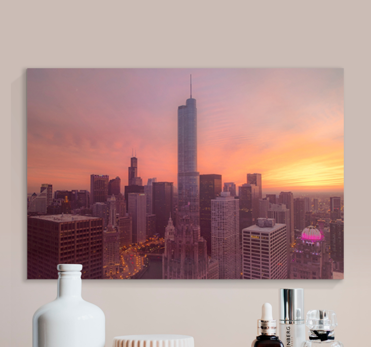 New York sunset  city canvas prints - TenStickers