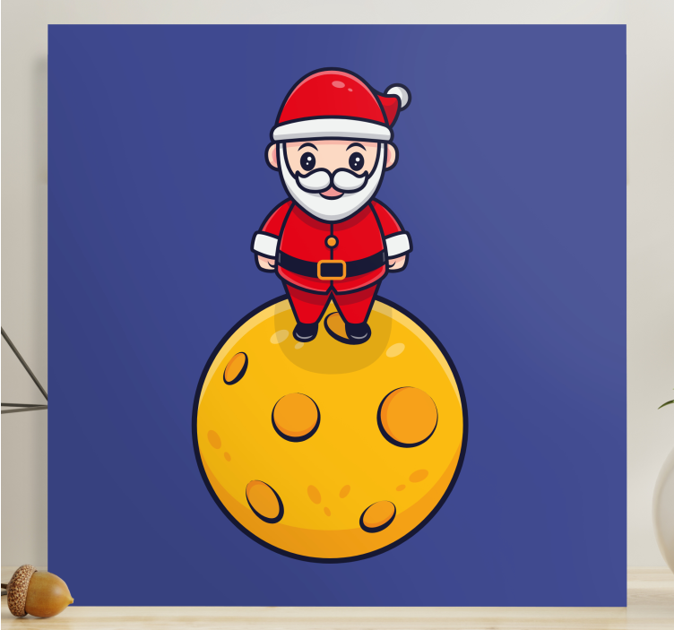 Nursery canvas santa on the moon - TenStickers