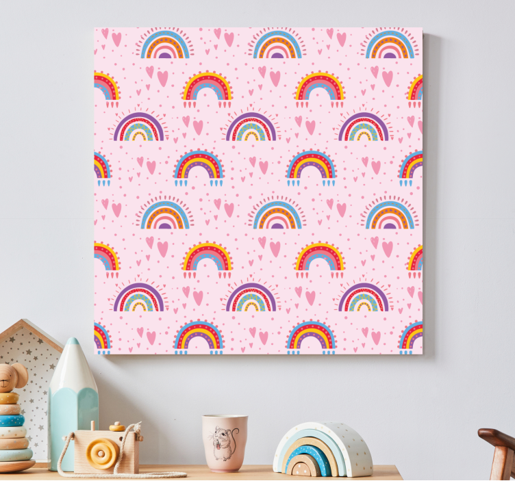 Nursery canvas vibrant rainbow design - TenStickers