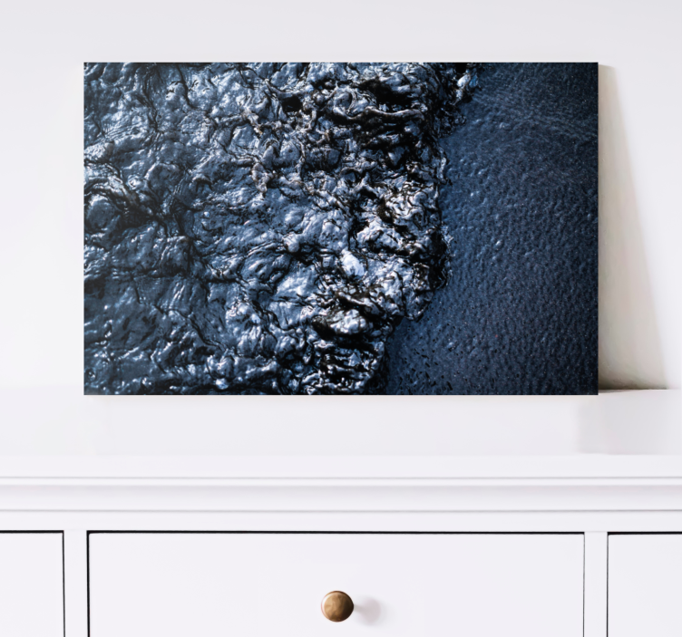 Ornamental canvas print textured black surface - TenStickers
