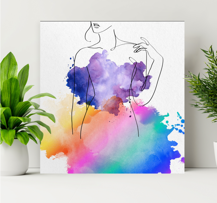 People canvas abstract female figure - TenStickers