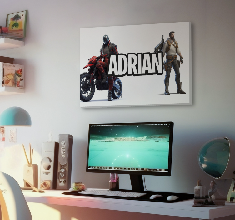 personalized characters name gamer wall print - TenStickers