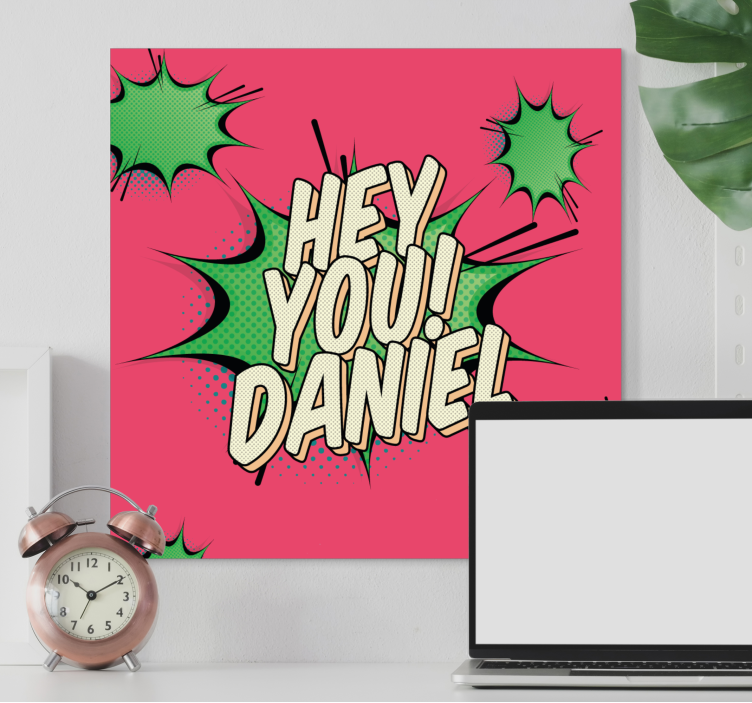 Personalised Comic Greeting teen canvas prints - TenStickers