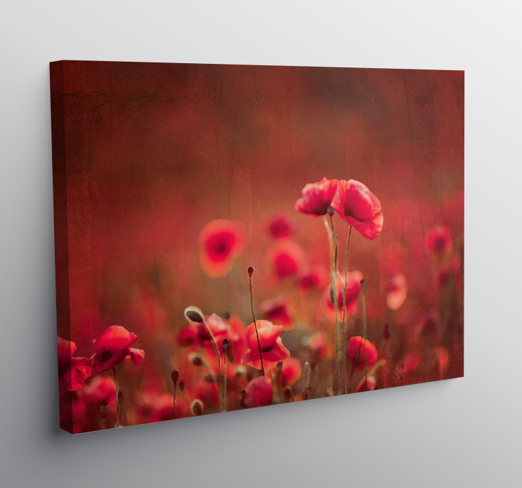 Poppy fields canvas wall art for master bedroom - TenStickers