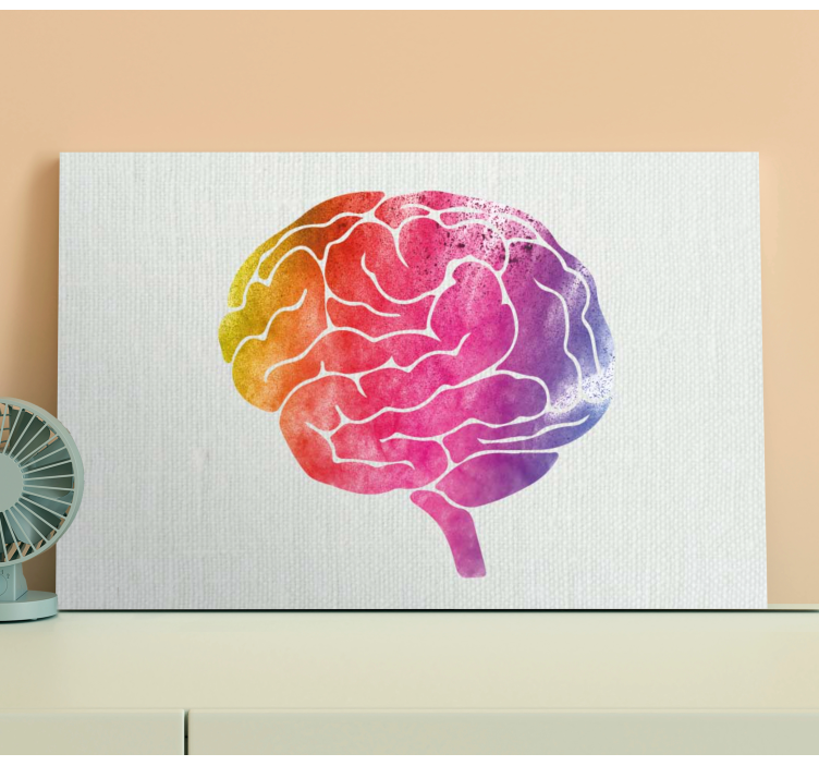Quote canvas colorful brain artwork - TenStickers