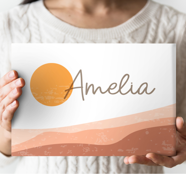 Quote canvas elegant personalized name - TenStickers