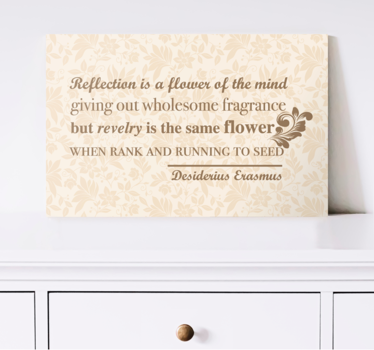 Quote canvas floral reflection art print - TenStickers