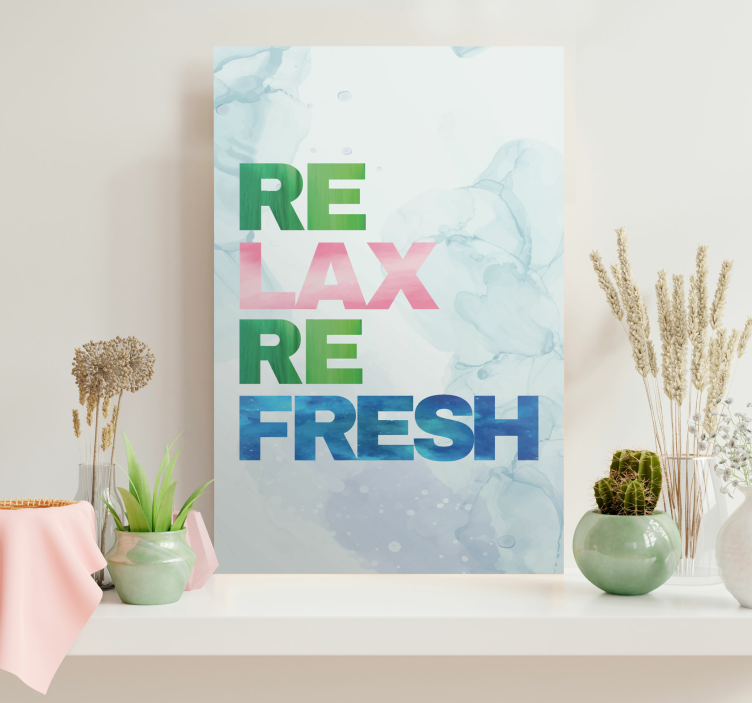 Quote canvas for relax renew inspire - TenStickers