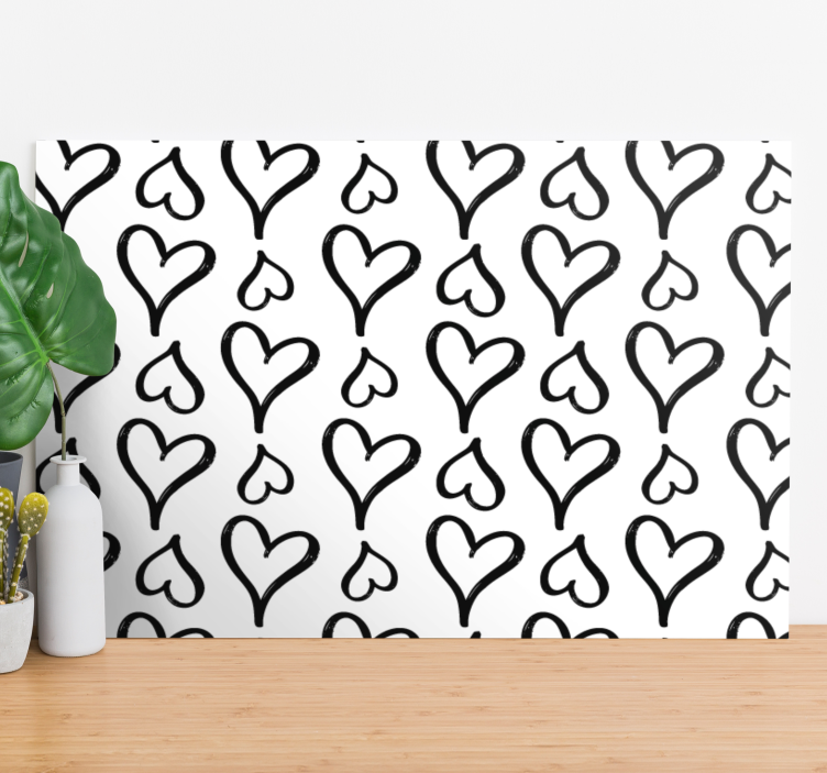 Quote canvas hearts pattern design - TenStickers