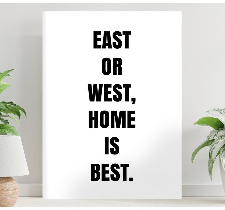 Quote canvas home is where the heart is - TenStickers