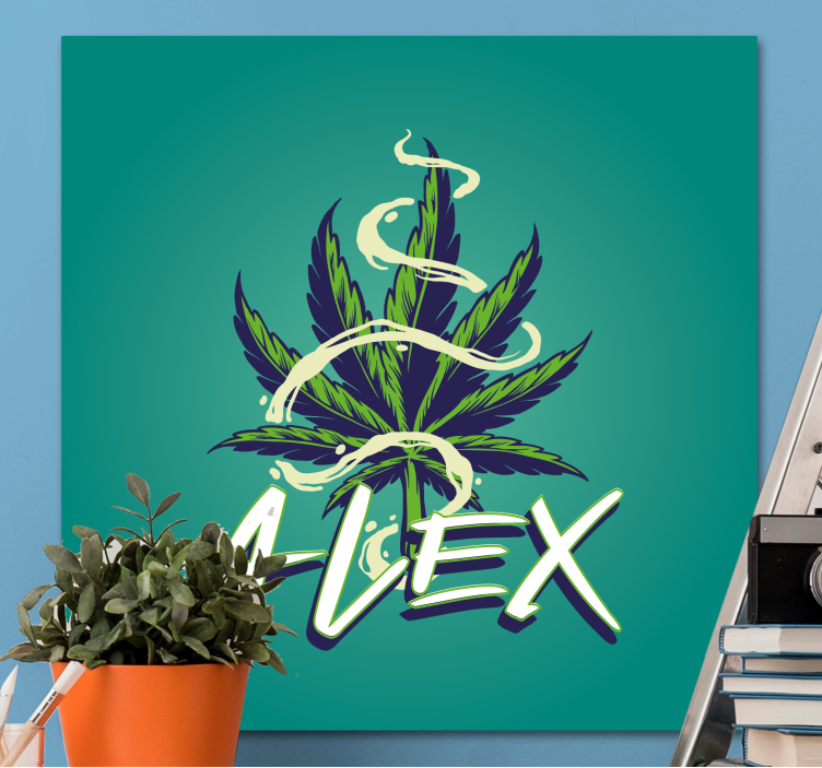 Retro canvas with marijuana leaf design - TenStickers