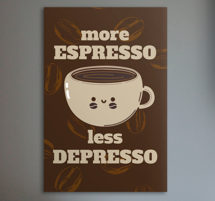 Rustic canvas wall art life begins after coffee - TenStickers