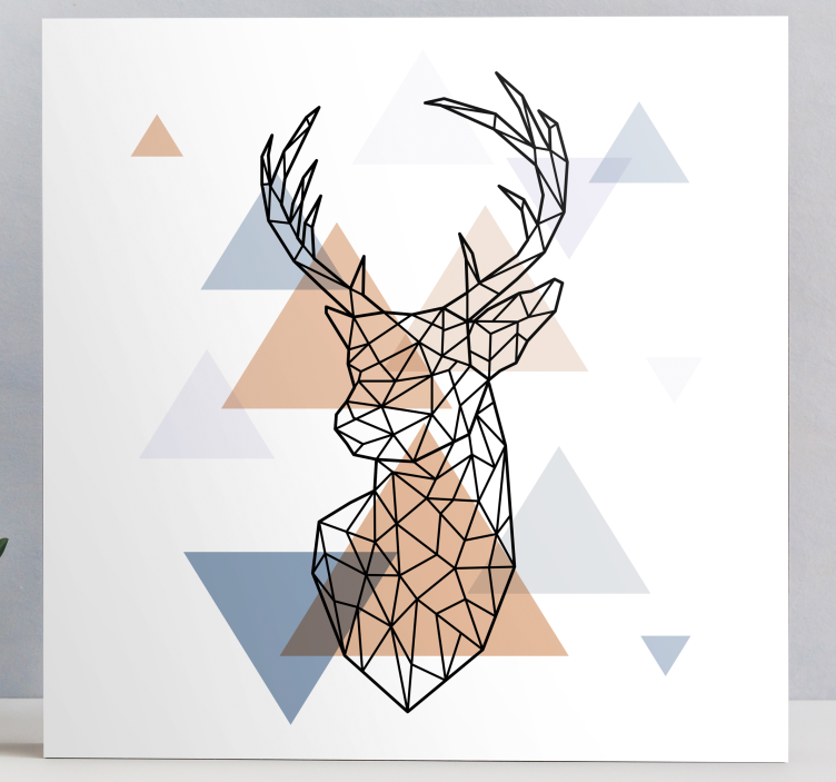 Stag canvas angular stag head - TenStickers