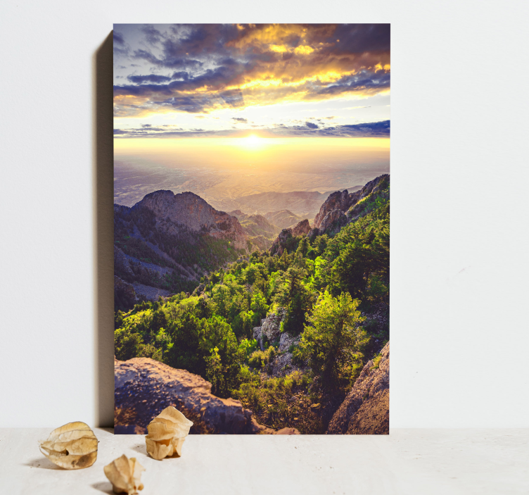 sunrise on the mountain landscape canvas - TenStickers