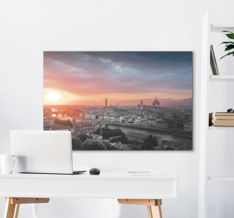 Sunset in Florence city canvas prints - TenStickers